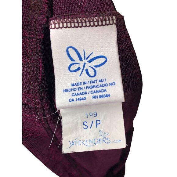 Sleeveless Burgundy Textured Top By Weekenders Size S/P - Picture 5 of 6